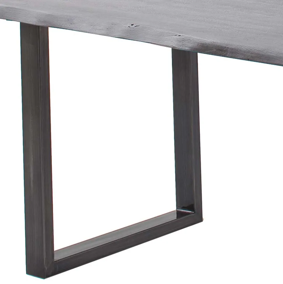 Akazienholz Küchentisch in Grau Baumkante - Tobago