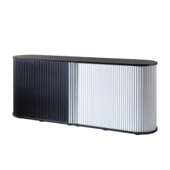 Aktenschrank Siparia in Weiß und Schwarz (zweiteilig)