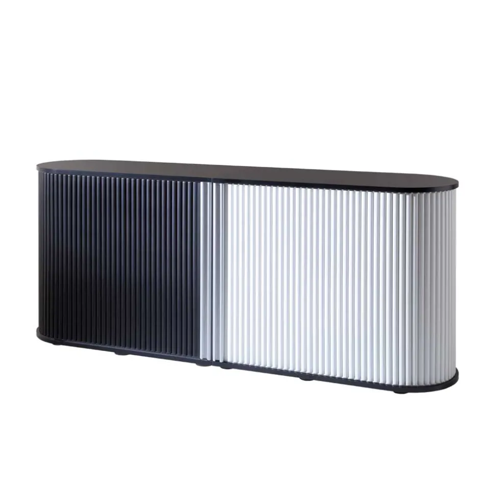 Aktenschrank Siparia in Weiß und Schwarz (zweiteilig)