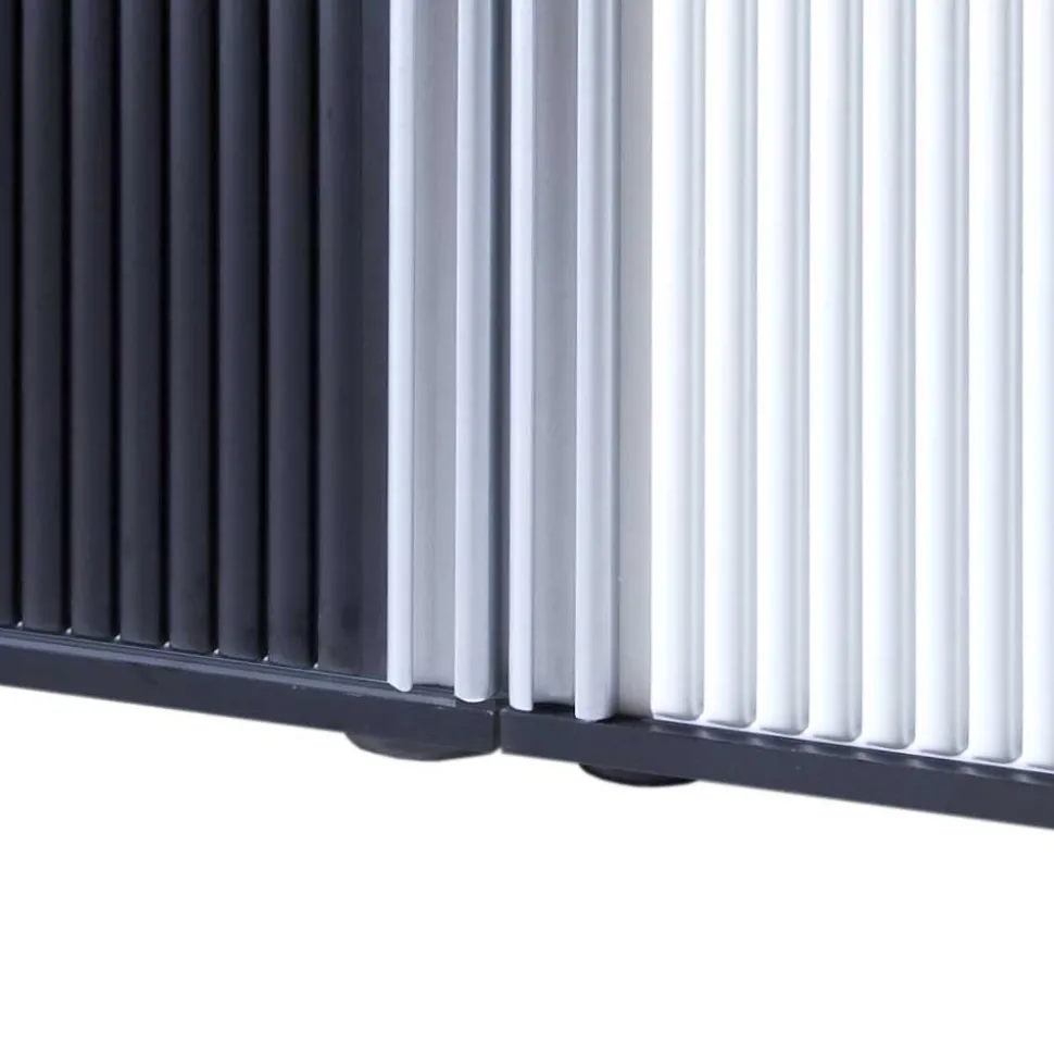 Aktenschrank Siparia in Weiß und Schwarz (zweiteilig)