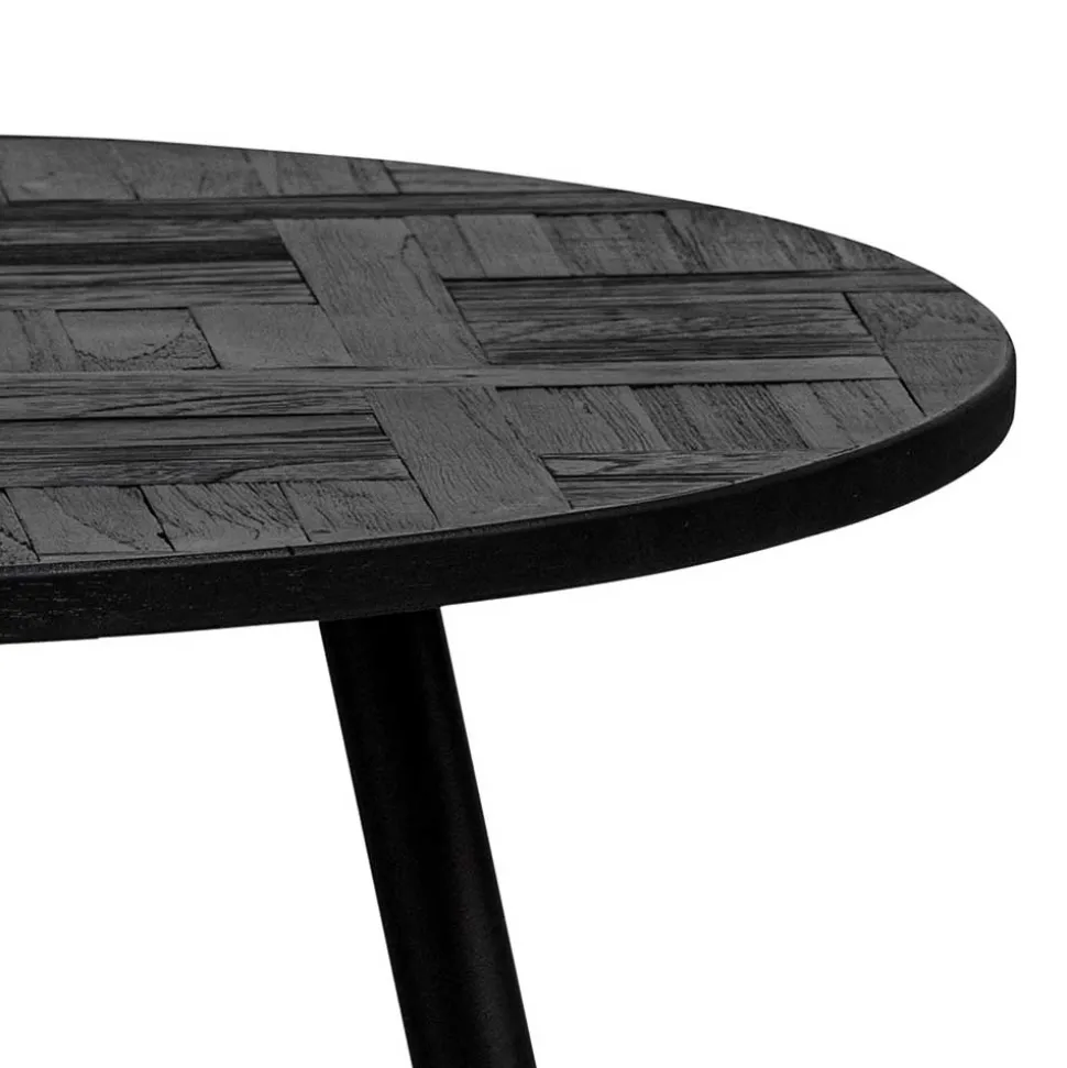 Altholz Beistelltisch aus Teak in Schwarz - Gagg