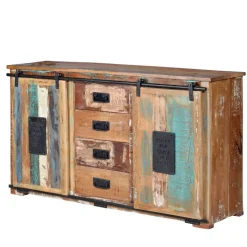 Altholz Kombikommode mit Schiebetüren - Jevilia