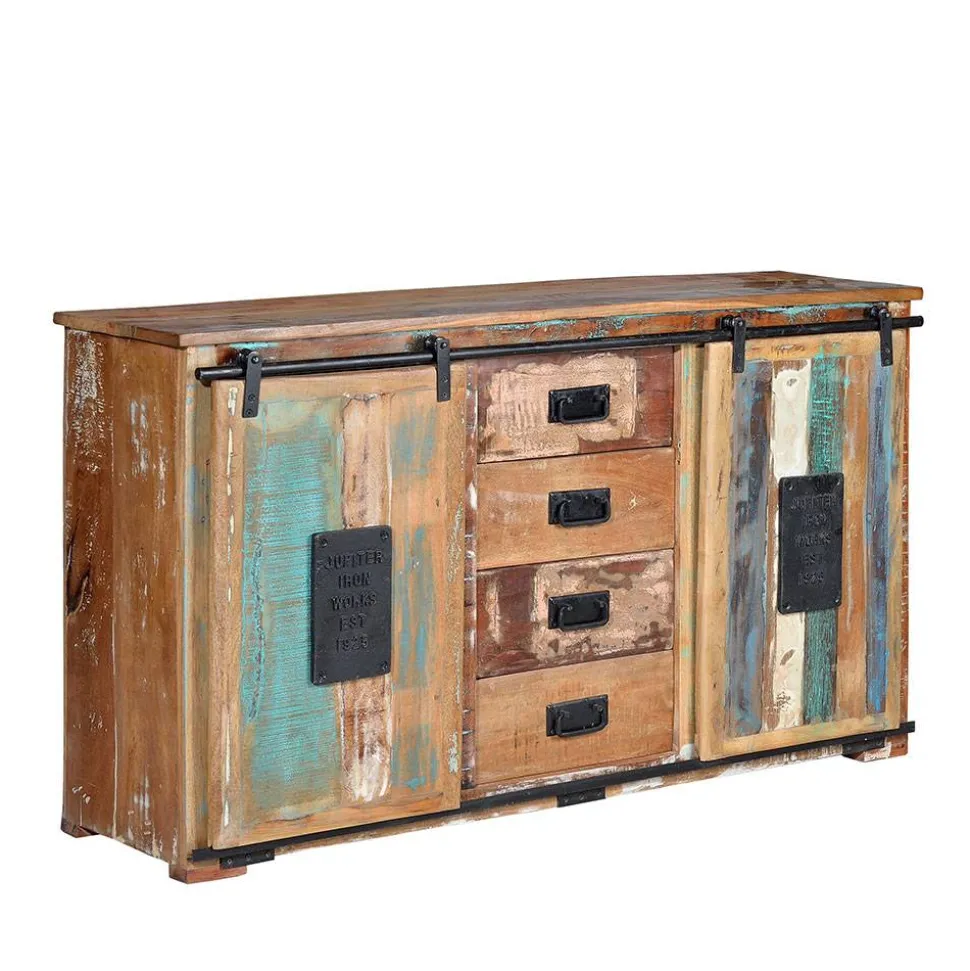 Altholz Kombikommode mit Schiebetüren - Jevilia