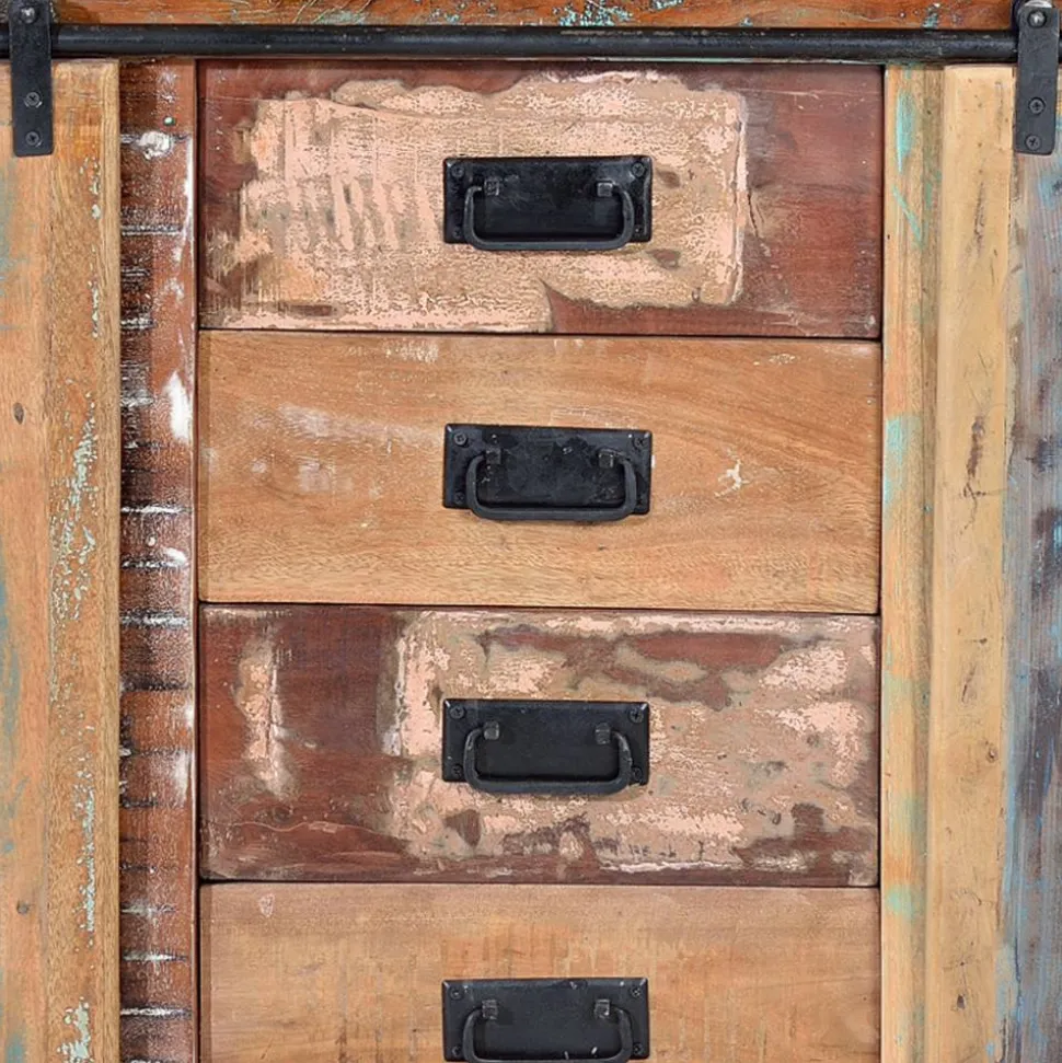 Altholz Kombikommode mit Schiebetüren - Jevilia