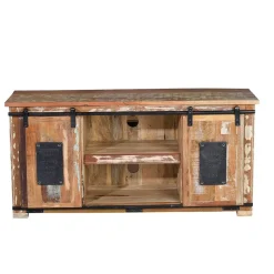Altholz TV Board mit zwei Schiebetüren - Jevilia