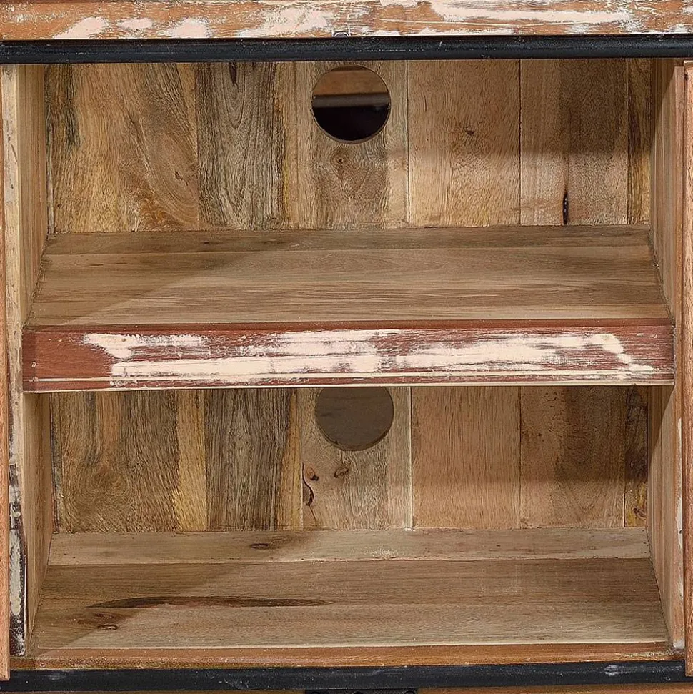 Altholz TV Board mit zwei Schiebetüren - Jevilia