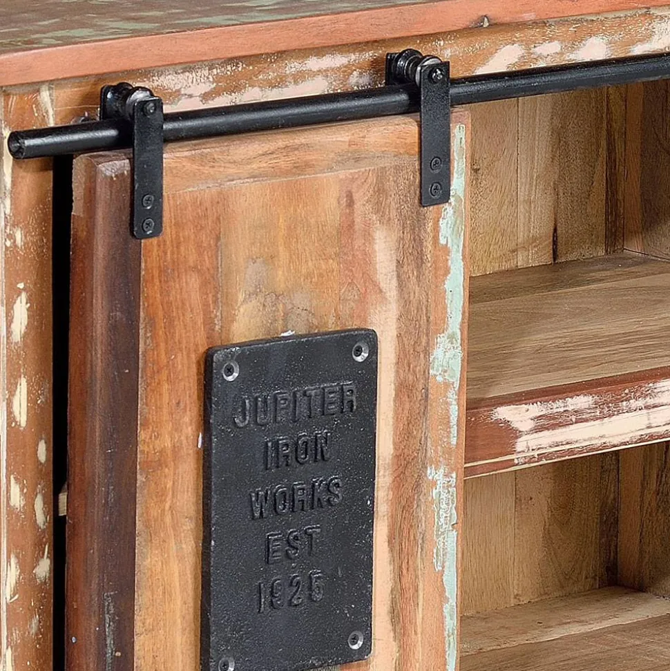 Altholz TV Board mit zwei Schiebetüren - Jevilia