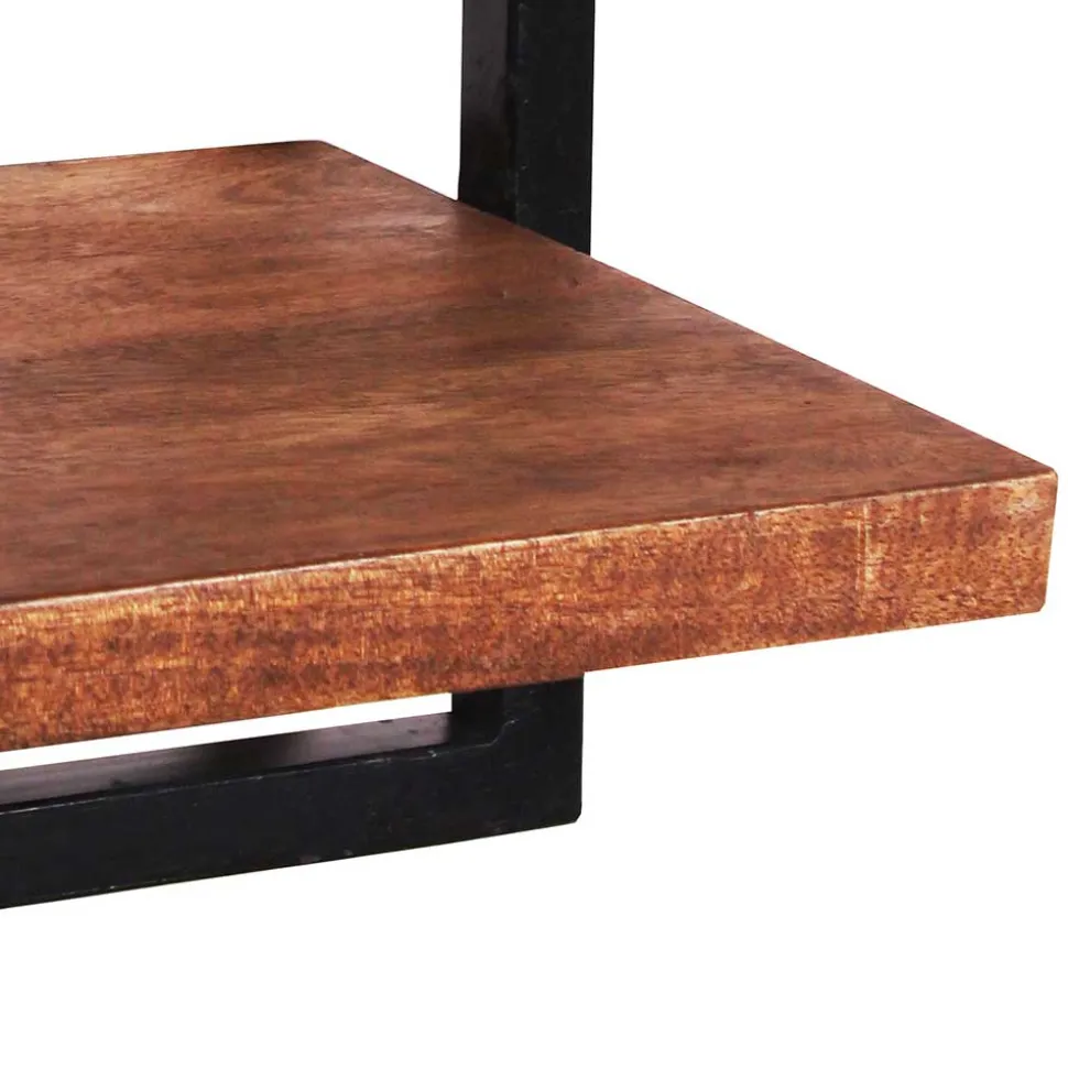 Altmetall Loft Wandregal mit 2 Holzböden - Mendoza