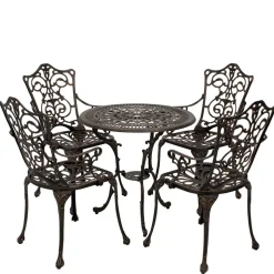 Aluguss Sitzgruppe für 4 Personen - Bluesa (fünfteilig)