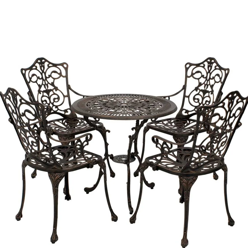 Aluguss Sitzgruppe für 4 Personen - Bluesa (fünfteilig)