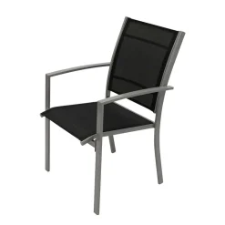 Aluminium Gartenstühle in Schwarz - Latiroca (4er Set)