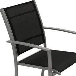 Aluminium Gartenstühle in Schwarz - Latiroca (4er Set)