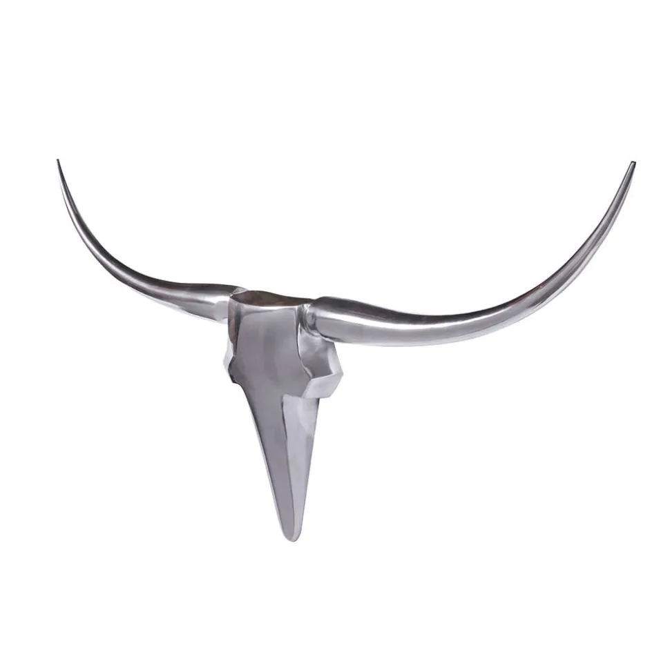 Aluminium Tierschädel mit Hörnern Stier abstrakt - Lutz