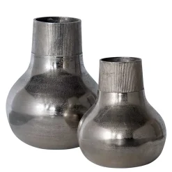 Aluminium Vasen in Silberfarben - Kisana (2er Set)
