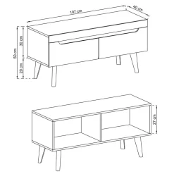 Anbauwand Möbel Kombination - Olcian (vierteilig)