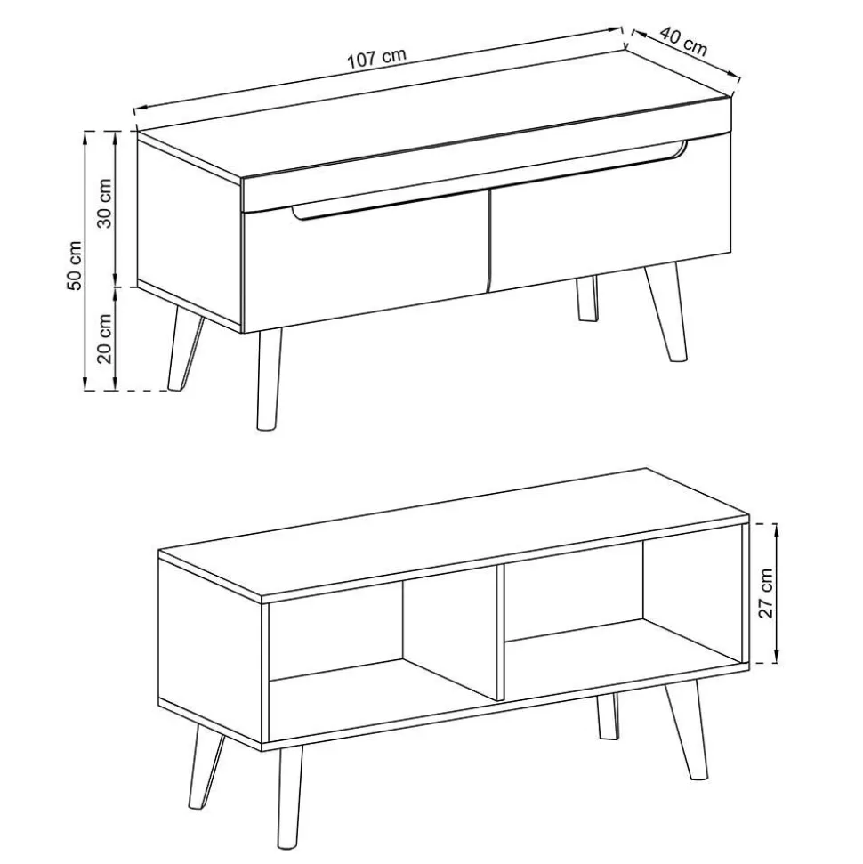 Anbauwand Möbel Kombination - Olcian (vierteilig)