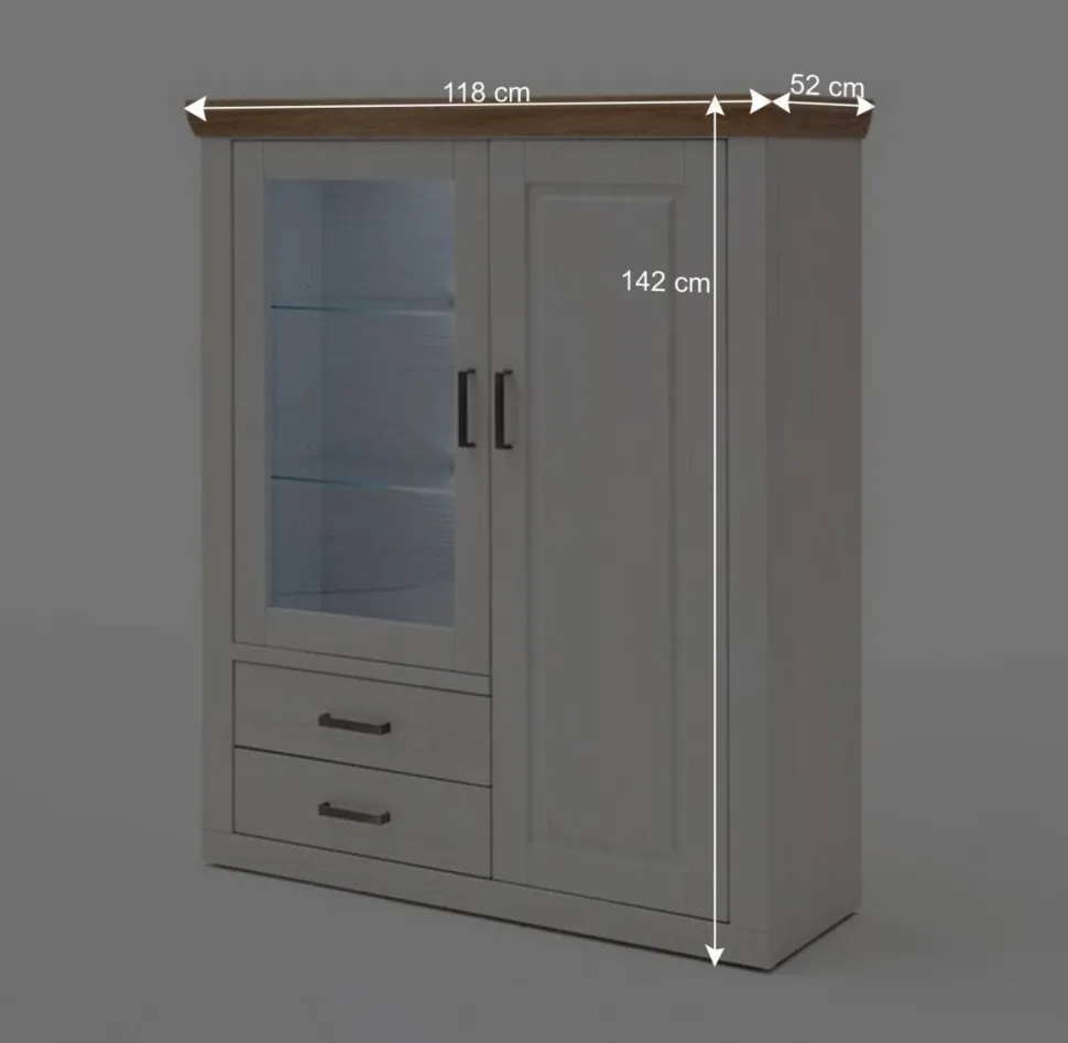 Anbauwand Set im Country Style - Samula (vierteilig)