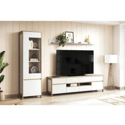 Anbauwand-Möbelset in Weiß - Ovidio (dreiteilig)