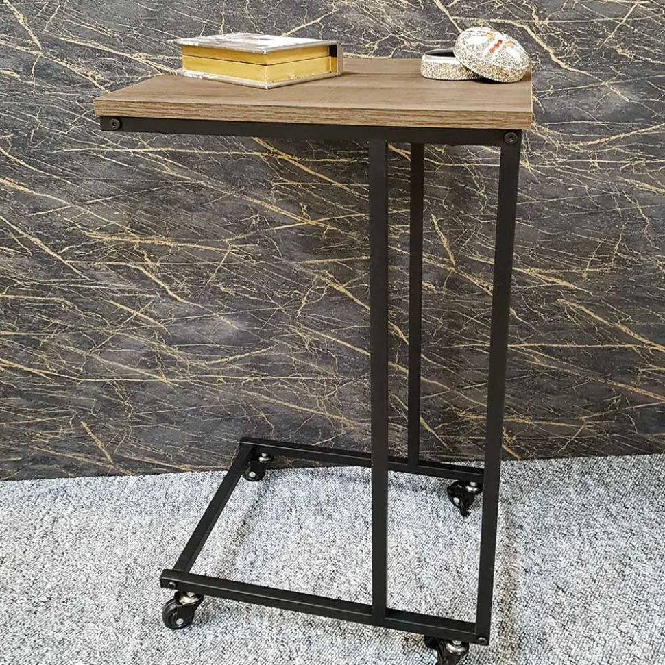 Anstelltisch auf Rollen in Eiche Dekor - Gionno