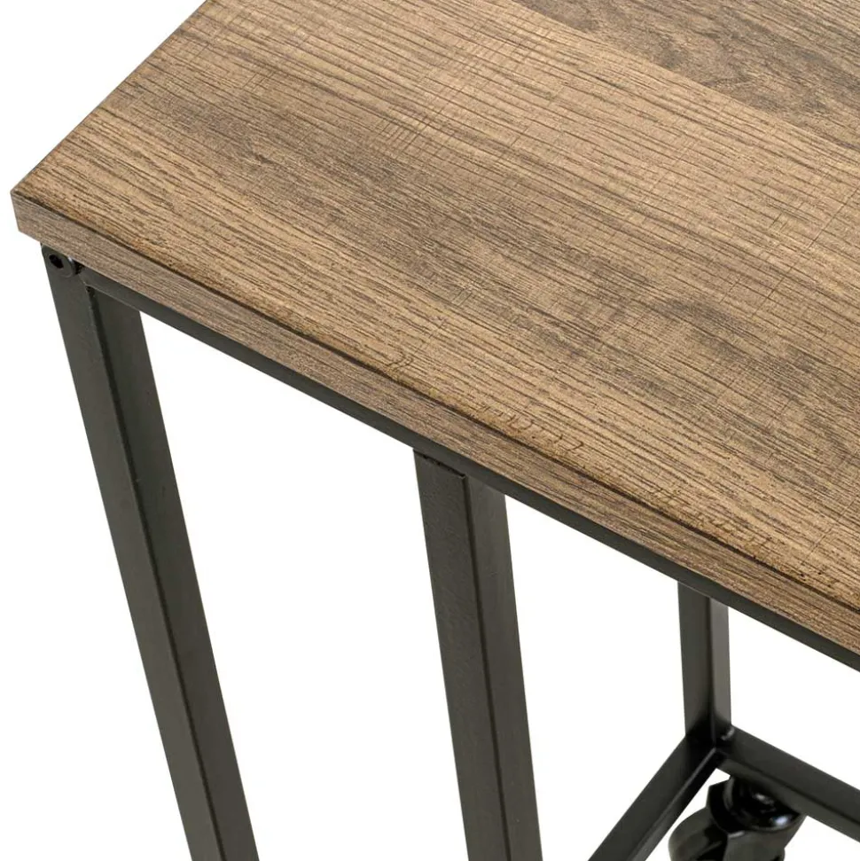 Anstelltisch auf Rollen in Eiche Dekor - Gionno