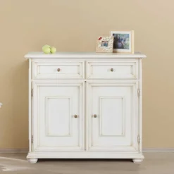 Antikweiße Kommode mit zwei Schubladen - Vicina