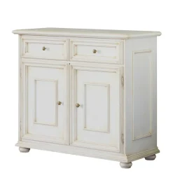 Antikweiße Kommode mit zwei Schubladen - Vicina