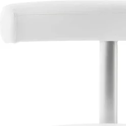 Arbeitshocker mit Rückenlehne in Weiß Kunstleder - Jaskin