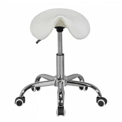 Arbeitshocker mit Sattelsitz in Weiß - Tubrina