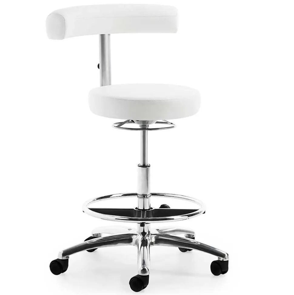 Arbeitsstuhl mit schmaler Lehne in Weiß - Smilen