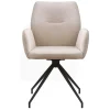 Armlehnen Esstischstuhl in Beige mit Schwarz - Boro