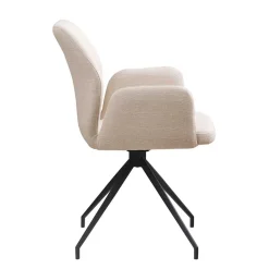 Armlehnen Esstischstuhl in Beige mit Schwarz - Boro