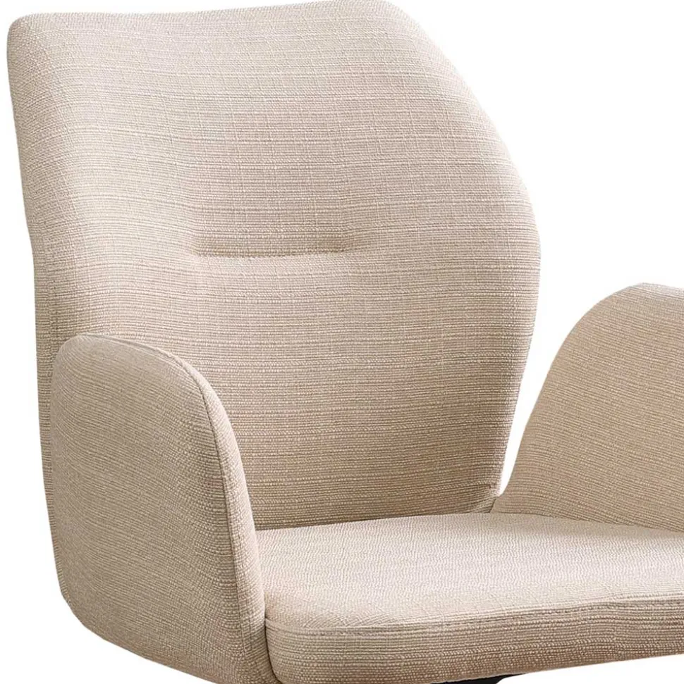 Armlehnen Esstischstuhl in Beige mit Schwarz - Boro