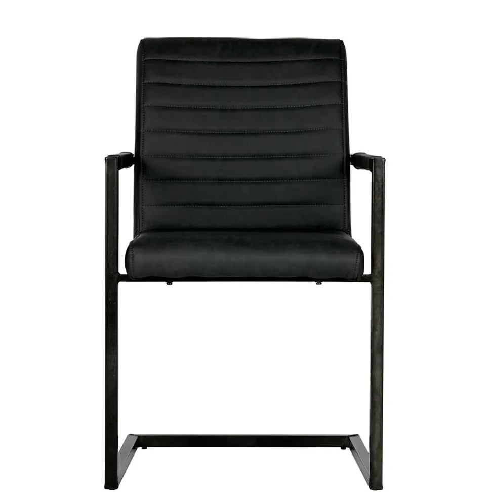 Armlehnen Freischwinger in Anthrazit - Birte (2er Set)