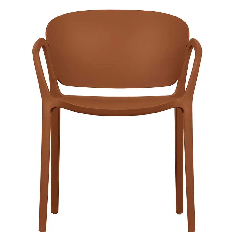 Armlehnen Kunststoffstühle in Braun - Vincentro (4er Set)
