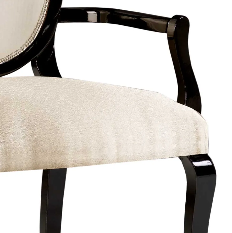 Armlehnen-Medaillonstuhl in Beige - Galadira
