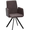Armlehnen-Polsterstuhl in Dunkelbraun - Sagavi