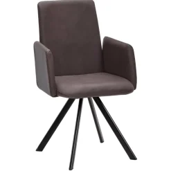 Armlehnen-Polsterstuhl in Dunkelbraun - Sagavi