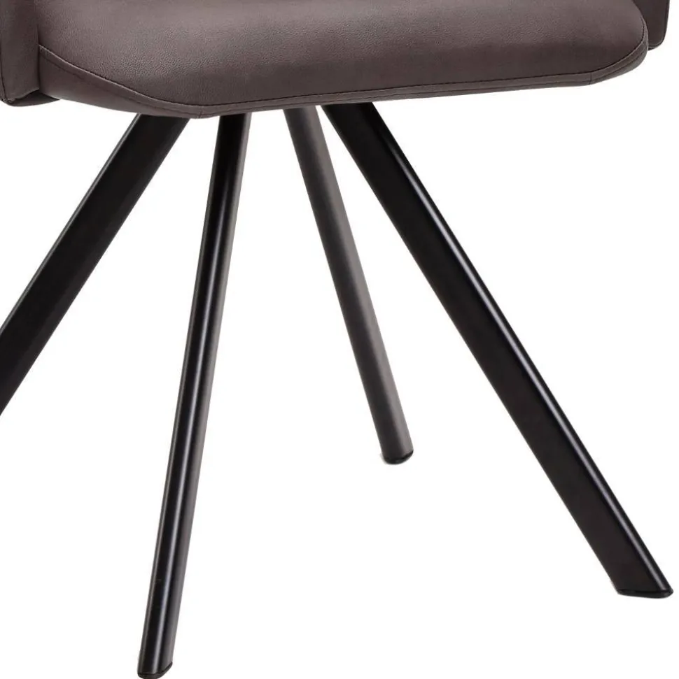 Armlehnen-Polsterstuhl in Dunkelbraun - Sagavi