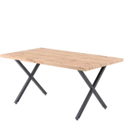 Armlehnenstühle & X-Fuß Esstisch - Closer (fünfteilig)