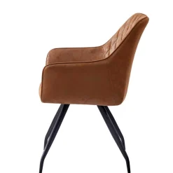 Armlehnenstuhl aus braunem Kunstleder - Gonnya