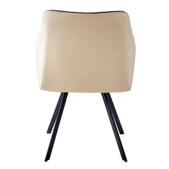 Armlehnenstuhl aus Samt in Beige - Ortenza