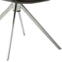 Armlehnenstuhl in Anthrazit Leder - Carbonaro (2er Set)