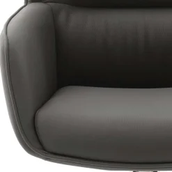 Armlehnenstuhl in Anthrazit Leder - Carbonaro (2er Set)