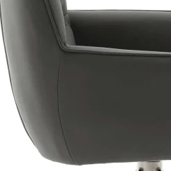 Armlehnenstuhl in Anthrazit Leder - Carbonaro (2er Set)