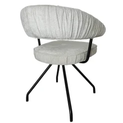 Armlehnenstuhl in Beige Chenille - Florina (2er Set)