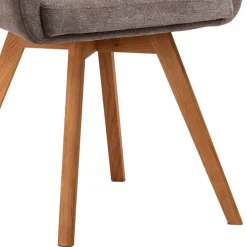 Armlehnenstuhl in Braun Flockstoff - Faneno