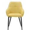 Armlehnenstuhl in Gelb Leinenstoff - Campiona