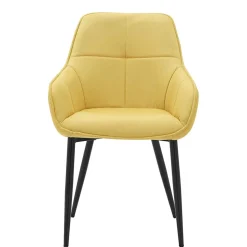 Armlehnenstuhl in Gelb Leinenstoff - Campiona