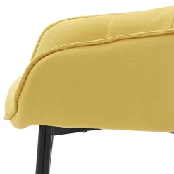 Armlehnenstuhl in Gelb Leinenstoff - Campiona