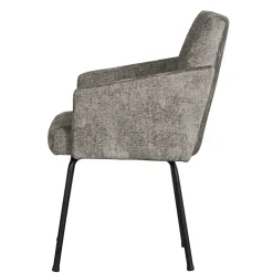 Armlehnenstuhl in Taupe Webstoff - Kalindo (2er Set)